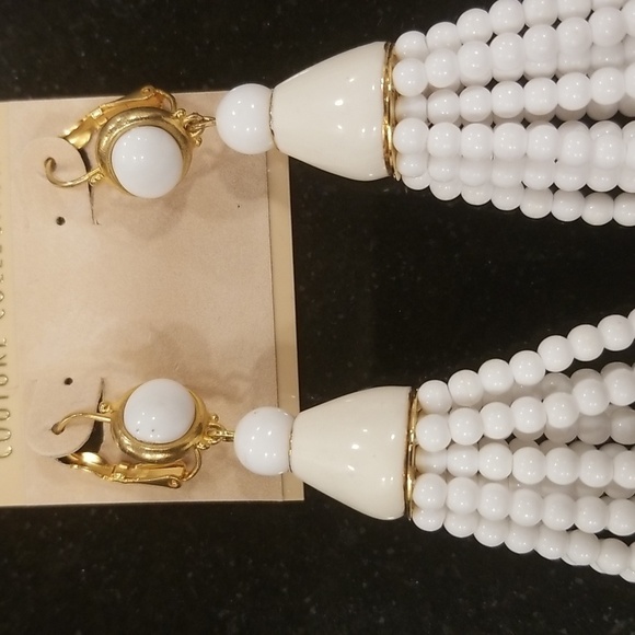 💕KENNETH JAY LANE💕 White Tassel Earrings ~ White NWT - Picture 4 of 9